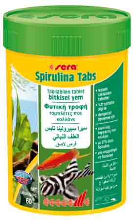 SERA Spirulina Tabs - Τροφή ψαριών σε επικολλούμενες ταμπλέτες